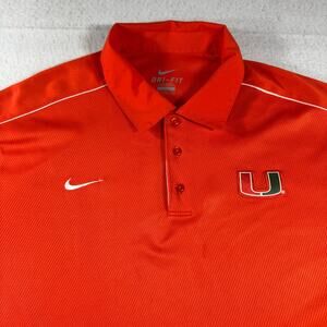Nike Dri-Fit XXL University of Miami Hurricanes Polo Short Sleeve NCAA FBS ACC